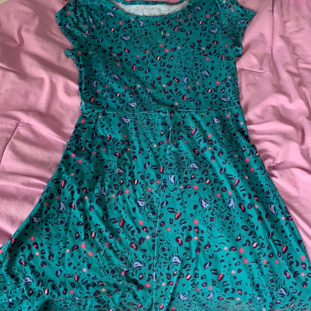 Turquoise leopard dress size 10-12
